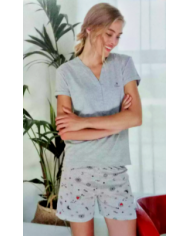 COVERI - COMPLETO NOTTE RAGAZZA - PIGIAMA ESTIVO CON MAGLIA MANICA CORTA E PANTALONCINO