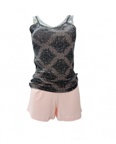 PEPENERO - PIGIAMA DONNA ESTIVO - CANOTTA E PANTALONCINO - COMPLETO NOTTE FRESCO