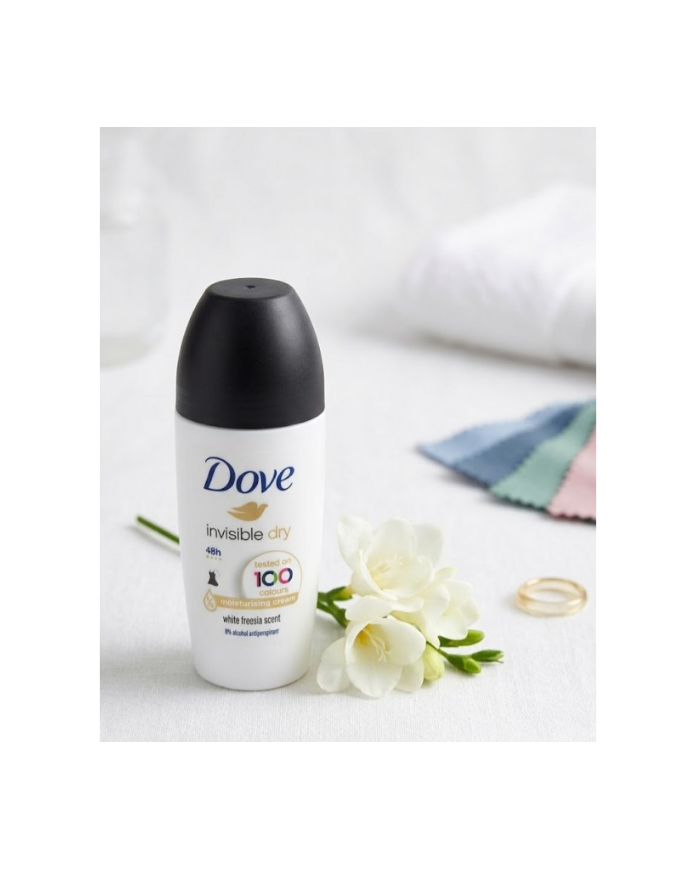 DOVE Invisible Dry Roll-On 50ml Deodorante Anti-macchie Tappo Nero 48h