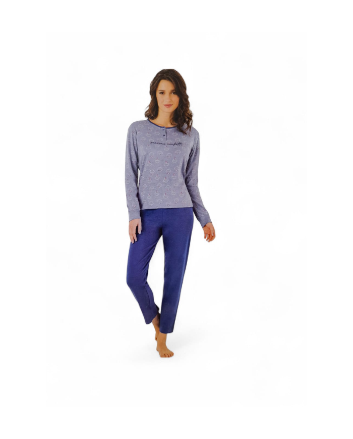 IL GRANCHIO LADY - PIGIAMA DONNA IN CALDO COTONE - MAGLIA E PANTALONE LUNGO 8053040108399