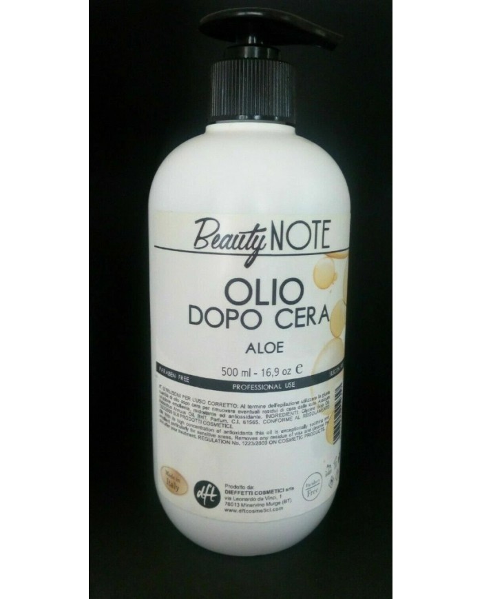 BEAUTY NOTE - OLIO DOPO CERA ALOE VERA - 500ML - EMOLLIENTE E LENITIVO