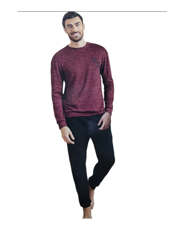 INTIMAMI - PIGIAMA UOMO INVERNALE - MAGLIA E PANTALONE LUNGO CON POLSINI - 95% VISCOSA     8301046168245