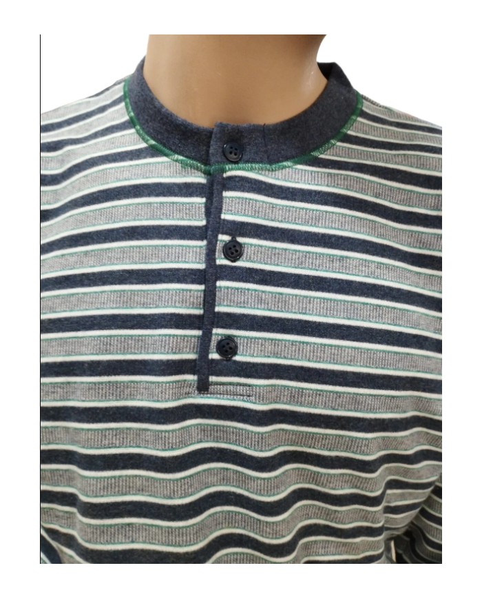 NUVÒ PIGIAMA UOMO JEANS SCOLLO SERAFINO INVERNO CALDO E LEGGERO COMODO