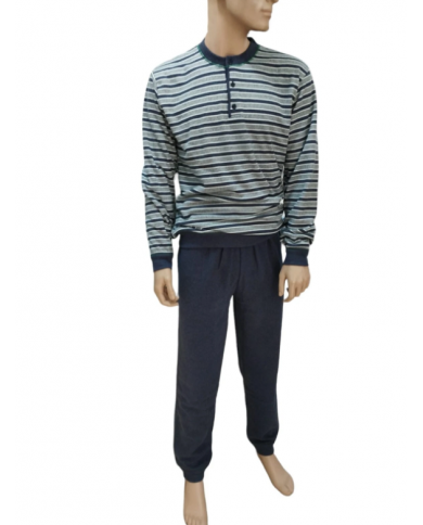 NUVÒ PIGIAMA UOMO JEANS SCOLLO SERAFINO INVERNO CALDO E LEGGERO COMODO