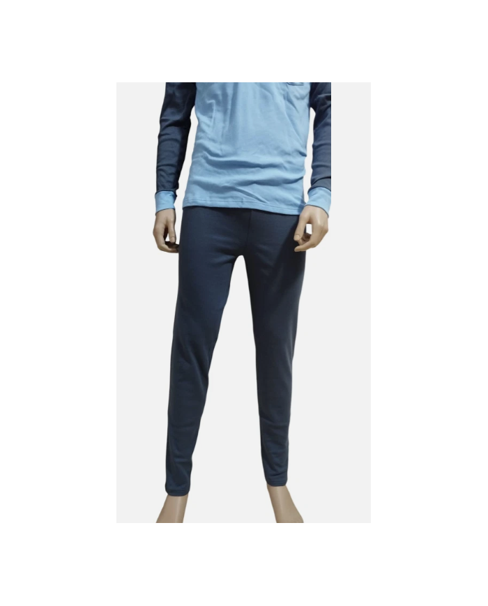 NUVÒ PIGIAMA UOMO CIELO ANTRACITE SCOLLO SERAFINO INVERNO CALDO E LEGGERO COMODO