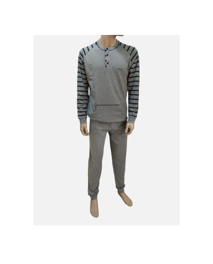 PIGIAMA UOMO IN CALDO COTONE - MODELLO SERAFINO CON POLSINI - COMFORT INVERNALE TAG XL  8033525440039