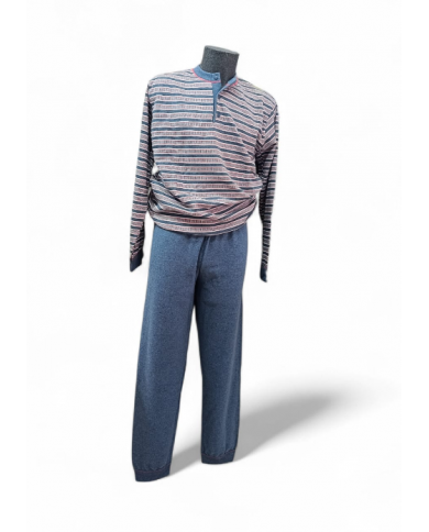 NUVÒ PIGIAMA UOMO JEANS SCOLLO SERAFINO INVERNO CALDO  LEGGERO COMODO 8033525440435