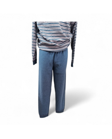 NUVÒ PIGIAMA UOMO JEANS SCOLLO SERAFINO INVERNO CALDO  LEGGERO COMODO