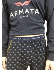 ARMATA DI MARE - PIGIAMA UOMO IN COTONE BLU - MANICA E PANTALONE LUNGO - TAGLIA 50