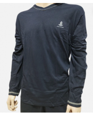 ARMATA DI MARE - PIGIAMA UOMO IN COTONE - BLU - COLLO A PUNTA - COMFORT E PRATICITÀ