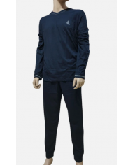 ARMATA DI MARE - PIGIAMA UOMO IN COTONE - BLU - COLLO A PUNTA - COMFORT E PRATICITÀ