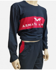 ARMATA DI MARE - PIGIAMA UOMO IN COTONE - BLU - MAGLIA E PANTALONE LUNGO COMODO E PRATICO