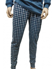 VANUÈ - PIGIAMA UOMO IN CALDO COTONE - BICOLORE CON POLSINI - COMFORT INVERNALE