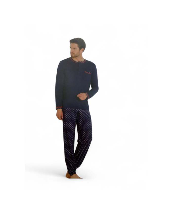 YOU 365 MENS NIGHT WEAR - PIGIAMA UOMO 73697 - 100% COTONE - SCOLLO SERAFINO - TAGLIA 56