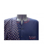 YOU 365 MENS NIGHT WEAR - PIGIAMA UOMO 73697 - 100% COTONE - SCOLLO SERAFINO - TAGLIA 56
