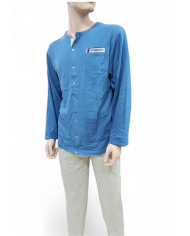 MARINA YACHTING - PIGIAMA UOMO IN COTONE - BLU E GRIGIO - COMPLETO HOMEWEAR