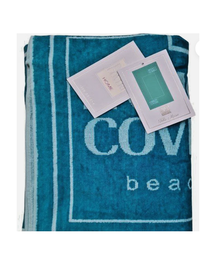 ENRICO COVERI - TELO MARE DOCCIA IN SPUGNA DI COTONE - PETROLIO - 86X170 CM