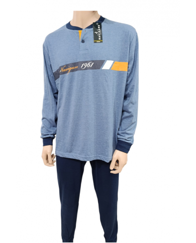 NAVIGARE - PIGIAMA UOMO IN COTONE - COLORE BLU - TAGLIA 50 L