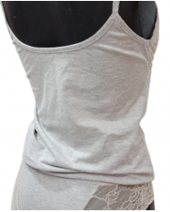 MAGIC DREAM - COORDINATO INTIMO DONNA - CANOTTA E SLIP IN COTONE E PIZZO - SKIN ROSE