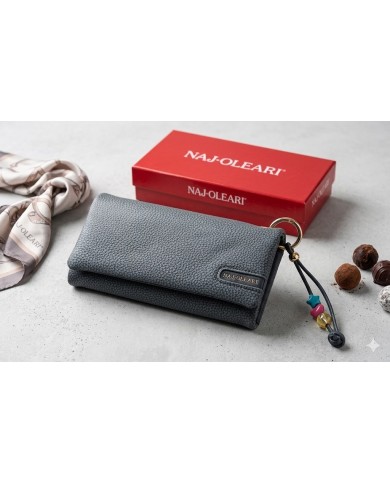NAJ-OLEARI - PORTAFOGLIO DONNA ELEGANTE - JEANS / GRIGIO - 19X10 CM - ART. JN 2531/BOBA14 8010694327422