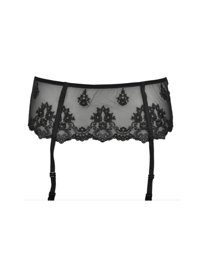 SIÈLEI - REGGICALZE 1949 SERIE GLAM - TULLE RICAMATO TRASPARENTE - FASCIA ALTA tg S