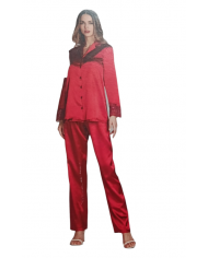 ANDRA - PIGIAMA DONNA IN RASO - GIACCA E PANTALONE TAGLIO UOMO - ART. 8887 - CIPRIA - TAGLIA 2   8054149072598