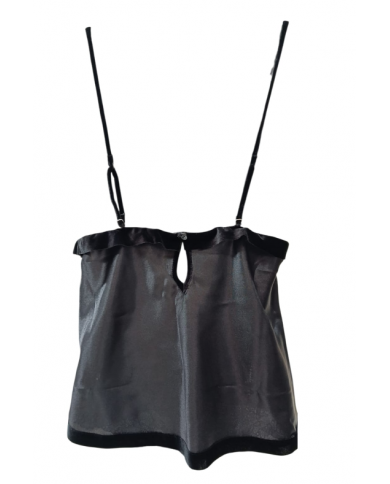 ANDRA - COORDINATO TOP E COULOTTE IN PIZZO - ART. 8185 - NERO - TAGLIA 4
