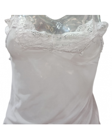 PURA - COORDINATO TOP E CULOTTE IN RASO - ART. P0475P - COLORE GHIACCIO - TAGLIA 3