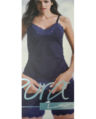 PURA - COORDINATO TOP E CULOTTE IN RASO - ART. P0475P - COLORE GHIACCIO - TAGLIA 3 8032691889321