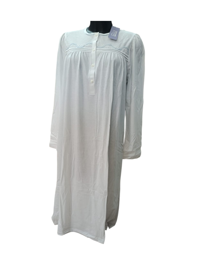 Linclalor Camicia Notte Aperta Serafino Maniche Lunghe Cotone Morbido Raglan 8033561024545