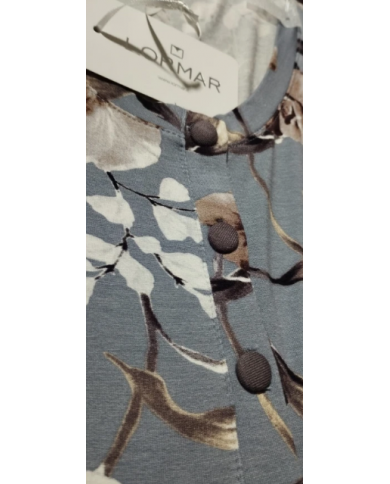 LORMAR CAMICIA DA NOTTE FLOREALE MODELLO SERAFINO MANICA LUNGA VISCOSA