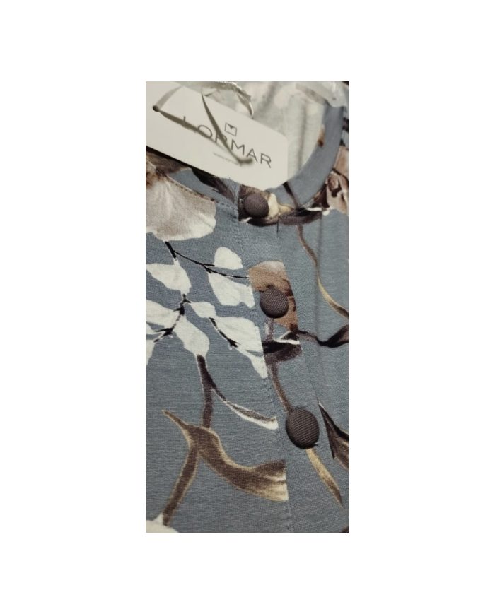 LORMAR CAMICIA DA NOTTE FLOREALE MODELLO SERAFINO MANICA LUNGA VISCOSA