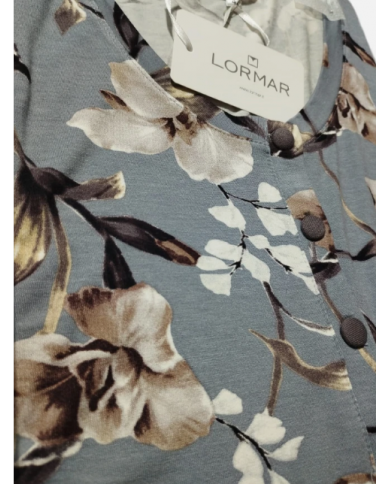 LORMAR CAMICIA DA NOTTE FLOREALE MODELLO SERAFINO MANICA LUNGA VISCOSA