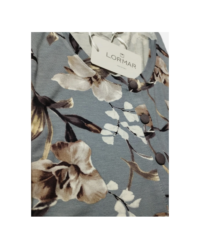 LORMAR CAMICIA DA NOTTE FLOREALE MODELLO SERAFINO MANICA LUNGA VISCOSA