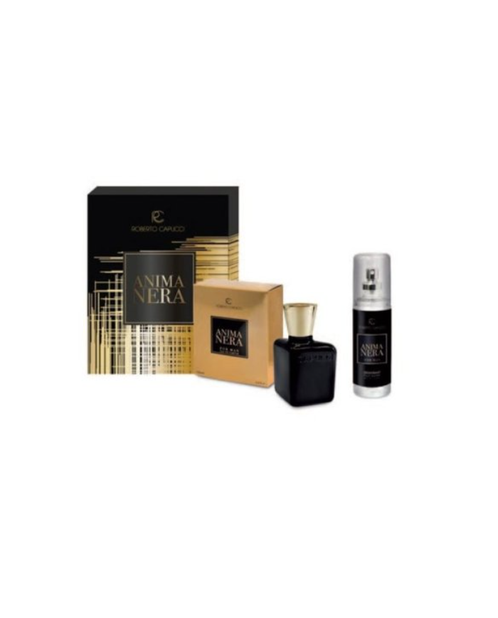 CAPUCCI ANIMA NERA Kit Uomo EDP 100ml + Deo Acqua 120ml Profumo Originale 8054956595020