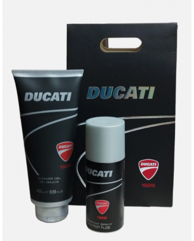 DUCATI 1926 NERO COFANETTO REGALO UOMO SHOWER GEL 400 ML E DEODORANTE PROFUMATO 150 ML 8055519861736