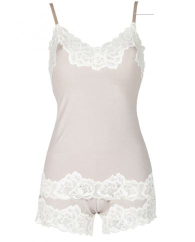 PURA - COORDINATO TOP E CULOTTE IN RASO - ART. P0475P - COLORE GHIACCIO - TAGLIA 3