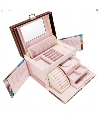 NICOLE LEE USA COFANETTO PORTAGIOIE GLITTERATO JW7827-SIG ORGANIZER BIJOUX BOX