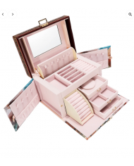 NICOLE LEE USA COFANETTO PORTAGIOIE GLITTERATO JW7827-SIG ORGANIZER BIJOUX BOX