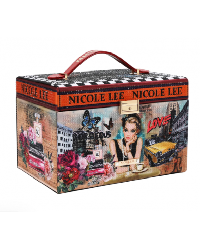 NICOLE LEE USA COFANETTO PORTAGIOIE GLITTERATO JW7827-SIG ORGANIZER BIJOUX BOX