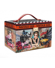 NICOLE LEE USA COFANETTO PORTAGIOIE GLITTERATO JW7827-SIG ORGANIZER BIJOUX BOX