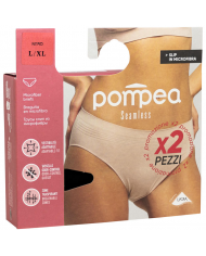POMPEA SEAMLESS 2 SLIP MICROFIBRA NERO TRASPIRANTE ODOR CONTROL TAGLIA L/XL