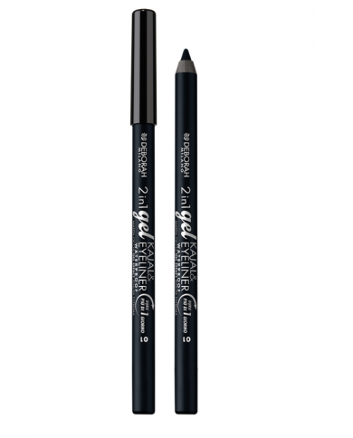 DEBORAH MILANO MATITA OCCHI 2IN1 GEL KAJAL & EYELINER WATERPROOF N.01 NERO 8009518495553