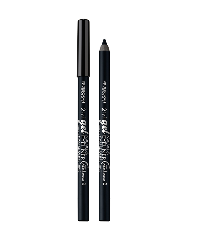 DEBORAH MILANO MATITA OCCHI 2IN1 GEL KAJAL & EYELINER WATERPROOF N.01 NERO 8009518495553
